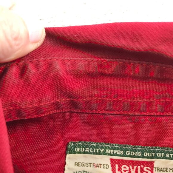 Vintage Levi's Men's Shirt Medium Long Sleeve Red Button Up Classic - Picture 13 of 15